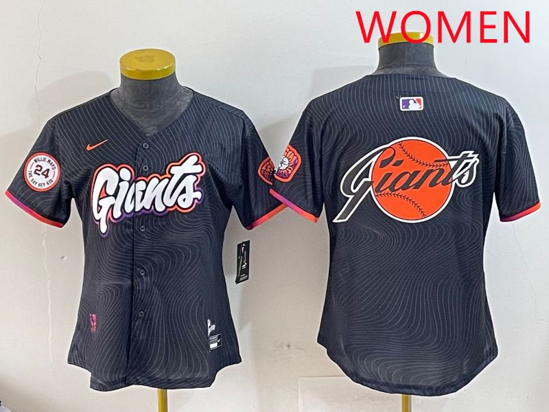 Women San Francisco Giants Blank Black Second generation Joint Name 2025 Nike MLB Jersey style 10